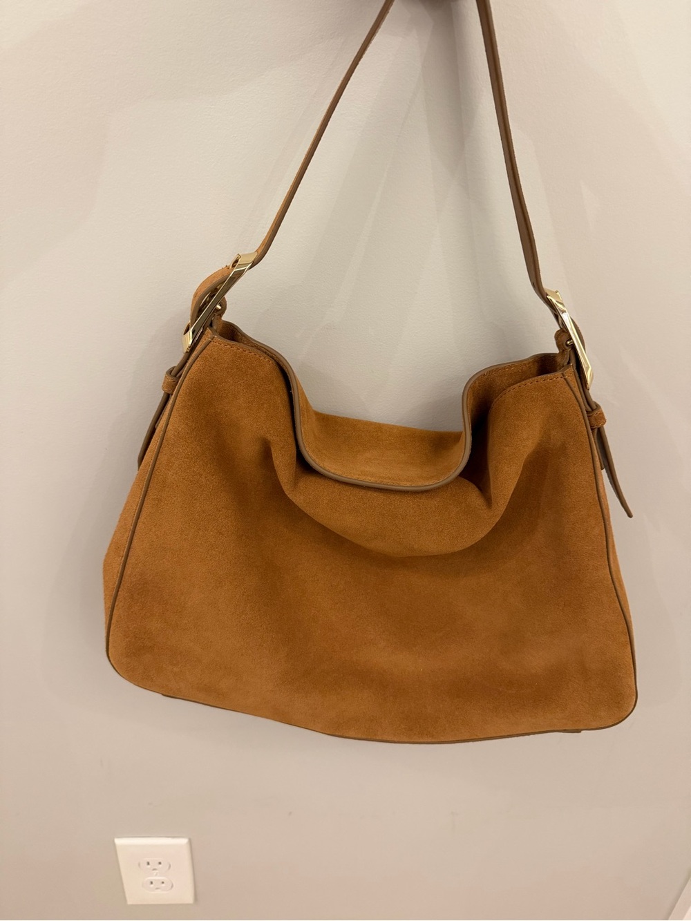 J. Crew Suede Shoulder Bag in Blonde Espresso + Matching belt - Picture 2 of 4